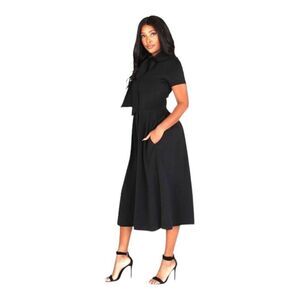 Callimoda Classic Black Midi Dress Sz Small